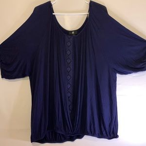 Womens IZ Byer navy blouse top size 2X